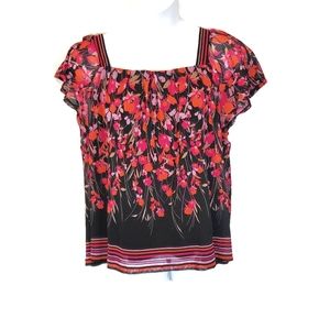 Super Cute APT. 9 Square Neckline Floral Blouse Sz 2
